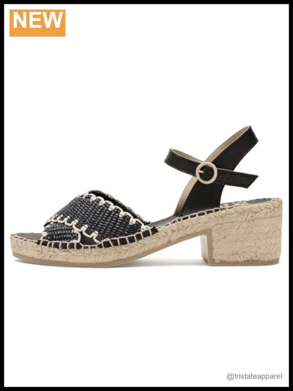 Handcrafted Espadrille Heeled Sandal Peep Toe Block Heel
